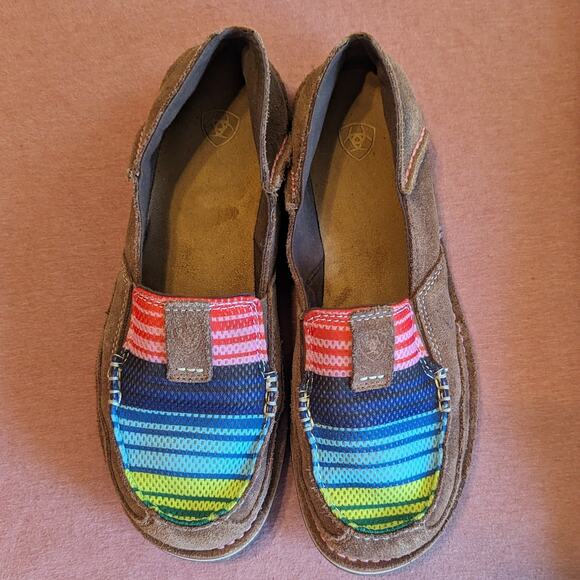 ARIAT Cruiser Woman's Palm Brown Serape Loafer Mesh Slip On Size 8B EUC - Picture 2 of 8